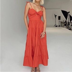 Princess Polly Chavez Midi Dress Red
